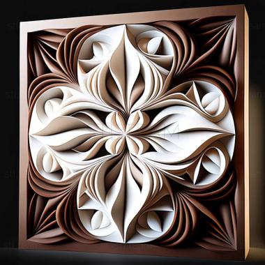 3D model brown white (STL)